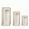 3 Gold Metal Pedestal Stands Geometric Crossed Lines Pattern Party Decorations
